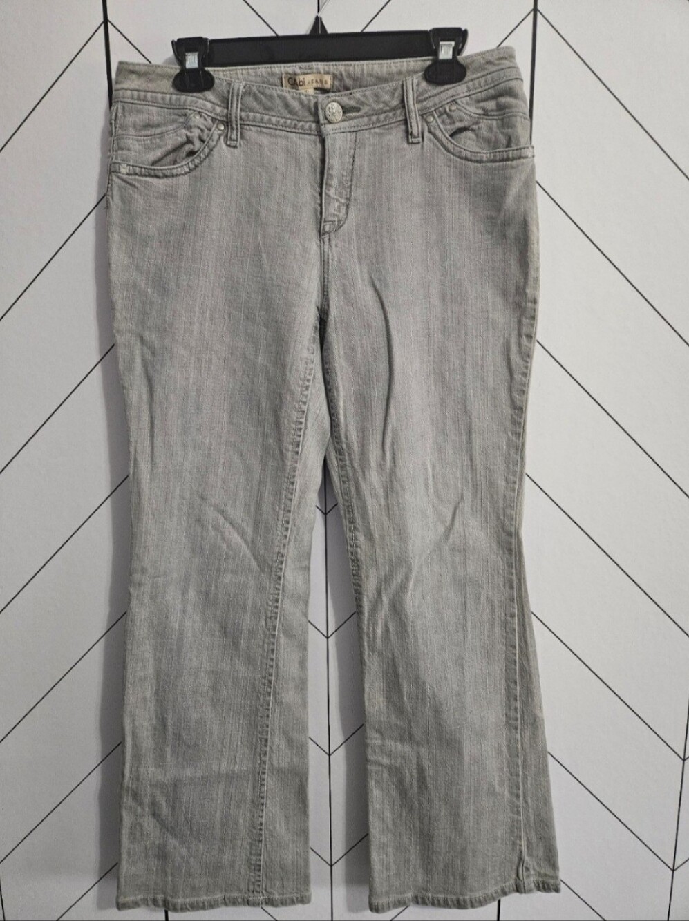 Cabi Contemporary Fit Grey Denim Bootcut Jeans, Size 10